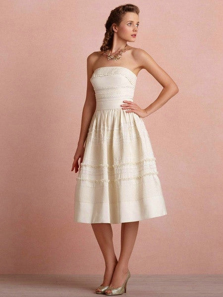 White Cotton Bridesmaid Dress