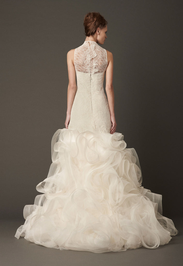 vera wang lace mermaid wedding dresses Vera Wang White, Georgette Mermaid Gown New Wedding Dress Save 60%