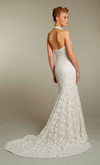 Jim Hjelm Lace Halter Wedding Dress