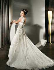 Demetrios
One-Shoulder
Tulle
Lace
Pleated
Floral
Fit N Flare
Wedding Dress
Back side wide