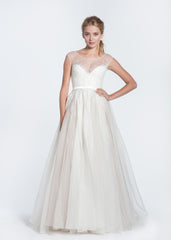 Paolo Sebastian Swan Lake Wedding Dress with White Bustier