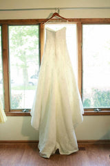 La Sposa Strapless Lace Wedding Dress