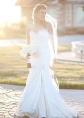 Pnina Tornai Pleated & Beaded Mermaid Wedding Dress