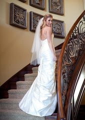 Pnina Tornai Pleated & Beaded Mermaid Wedding Dress