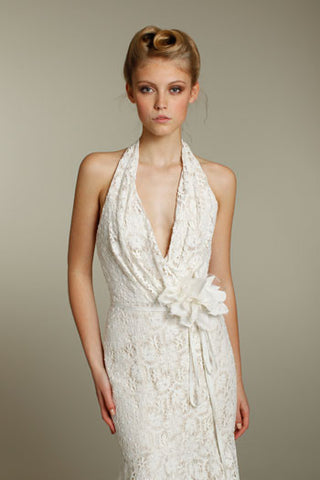 Jim Hjelm Lace Halter Wedding Dress