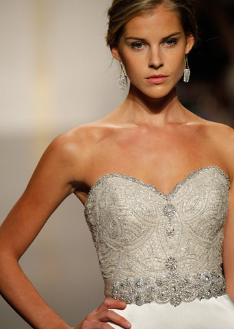 Lazaro 3214 Jewel Encrusted Trumpet Wedding Dress
