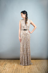 Elie Saab Light Taupe Fully Sequined Wedding Dress