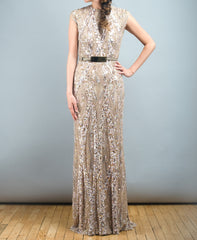 Elie Saab Light Taupe Fully Sequined Wedding Dress