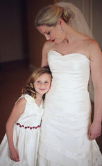 Silk Taffeta Tiered Strapless Wedding Dress.
