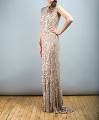 Elie Saab Light Taupe Fully Sequined Wedding Dress