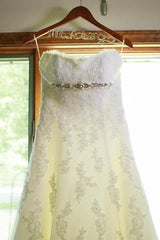 La Sposa Strapless Lace Wedding Dress