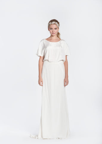 Winifred Bean 'Audrey' Draped Back Wedding Dress