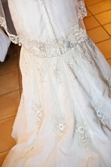 Lazaro Dropped Waist Beaded Mermaid Wedding Dress