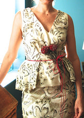 Carolina Herrera Peplum Floral Embroidered Wedding Dress