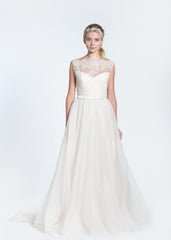 Paolo Sebastian 'Olivia' Light Blush High Neck Lace Wedding Dress