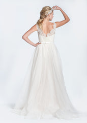 Paolo Sebastian 'Olivia' Light Blush High Neck Lace Wedding Dress