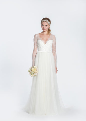Paolo Sebastian 'Kate' Lace Long Sleeve Wedding Dress