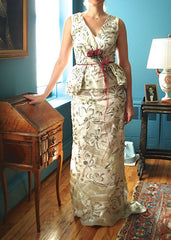 Carolina Herrera Peplum Floral Embroidered Wedding Dress