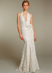 Jim Hjelm Lace Halter Wedding Dress