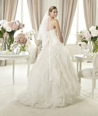 Pronovias 'Benicarlo' Strapless Corset Wedding Gown Back Wide