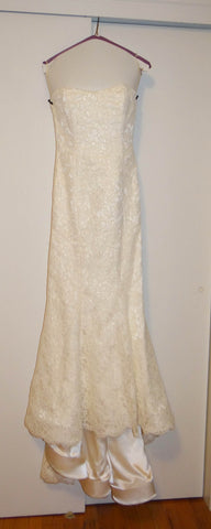 Michelle Roth Mermaid Alencon Lace Wedding Dress