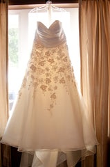 Watters Lasara Floral Strapless Wedding Dress Front Wide 