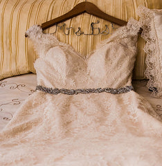 Paloma Blanca Lace Fit & Flare Wedding Dress