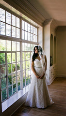 Paloma Blanca Lace Fit & Flare Wedding Dress