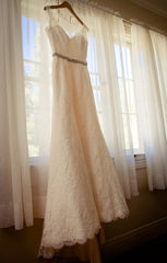 Paloma Blanca Lace Fit & Flare Wedding Dress