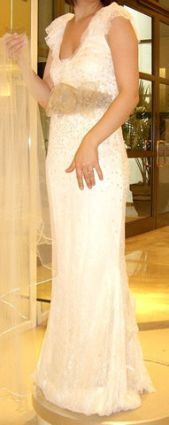 Sleeveless Vera Wang Embellished Wedding Dress