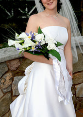 Romona Keveza Silk Strapless A-line Wedding Dress