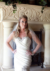 Pnina Tornai Pleated & Beaded Mermaid Wedding Dress