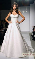 Jim Hjelm JH 8714 Strapless Satin A-line Stock Photo Crystal