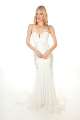 Nicole Miller 'Hilary' Embellished Chiffon Wedding Dress