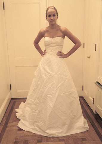 Reem Acra Silk Strapless A-line Wedding Dress