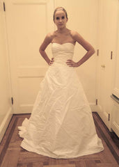 Reem Acra Silk Strapless A-line Wedding Dress