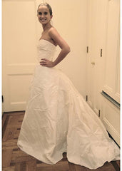 Reem Acra Silk Strapless A-line Wedding Dress