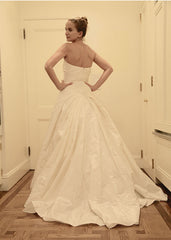 Reem Acra Silk Strapless A-line Wedding Dress