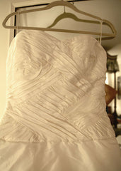 Reem Acra Silk Strapless A-line Wedding Dress