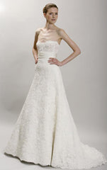 Monique Lhuillier 'Angelina' Ivory Lace Wedding Gown Front Wide