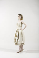 Chris Benz Silk Taffeta T-Length Wedding Dress
strapless
knotted twist
side wide