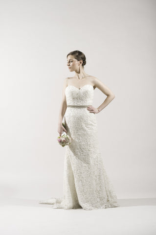 Dennis Basso 1125 Ivory French Lace Wedding Dress for Kleinfeld