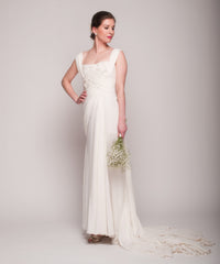 Elie Saab for Pronovias 'Casandra' Ivory Silk Wedding Dress
Front side wide