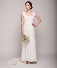 Elie Saab for Pronovias 'Casandra' Ivory Silk Wedding Dress
Front wide