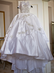 Ines di Santo custom Wedding Gown Hanging Dress