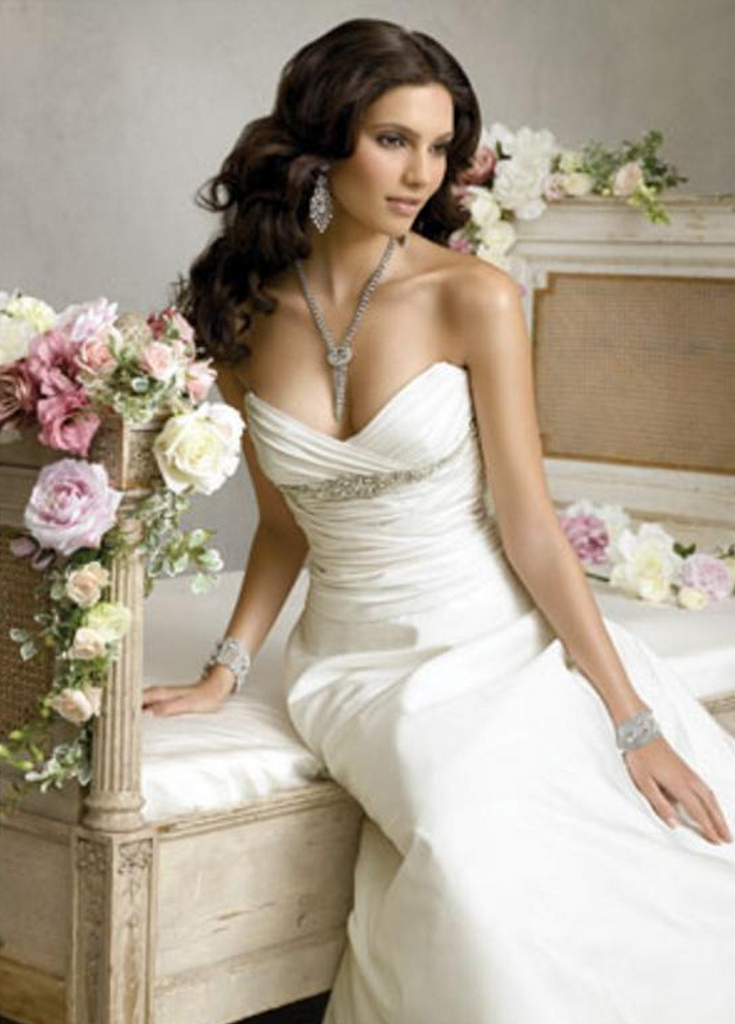 Jim Hjelm JH 8714 Strapless Satin A-line Stock Photo Crystal
