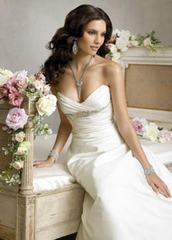 Jim Hjelm JH 8714 Strapless Satin A-line Stock Photo Crystal