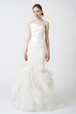 Vera Wang 'Fiona' Mermaid Asymmetrical Wedding Gown