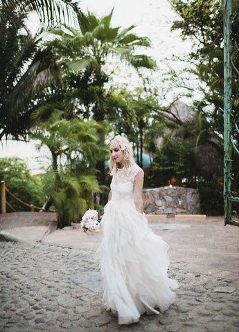 Valentino Lace & Ruffled Silk Organza Wedding Dress