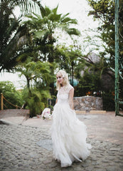 Valentino Lace & Ruffled Silk Organza Wedding Dress